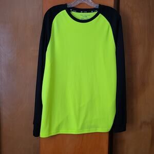Mens Drytek Tek Gear Long Sleeve Performance Shirt Medium Neon Yellow And Black
